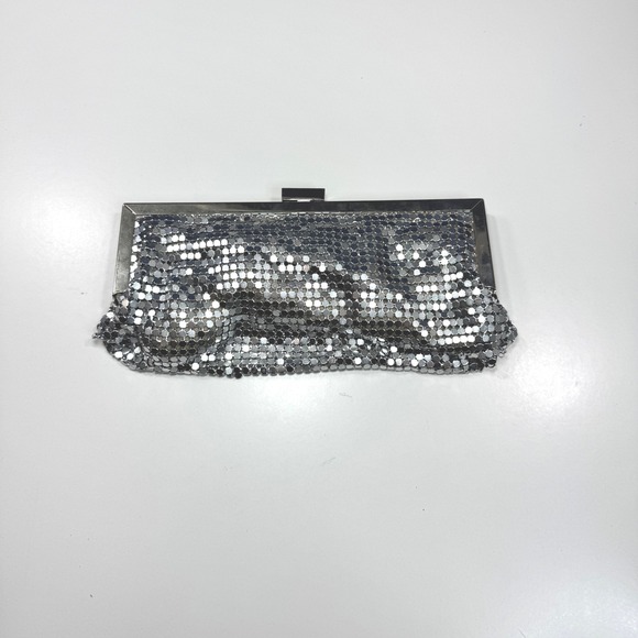 Silver Metal Mesh Evening Clutch Bag Payless ShoeSource Party Wedding - Picture 1 of 6